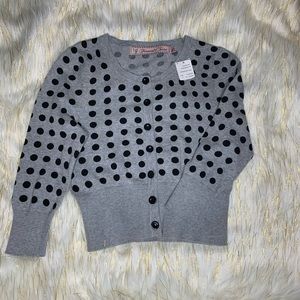 Grey Cardigan polka dots.